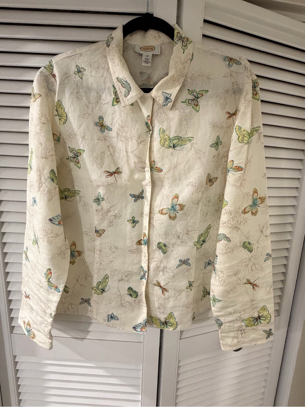 Talbots Button-Up Linen Blouse
